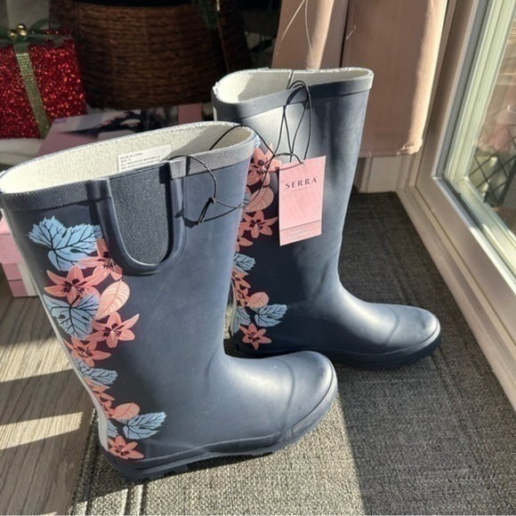 💋NEW Serra rain boots 👢 floral navy 9 - Picture 15 of 16